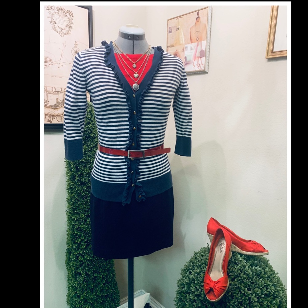 Express Navy Pencil Skirt